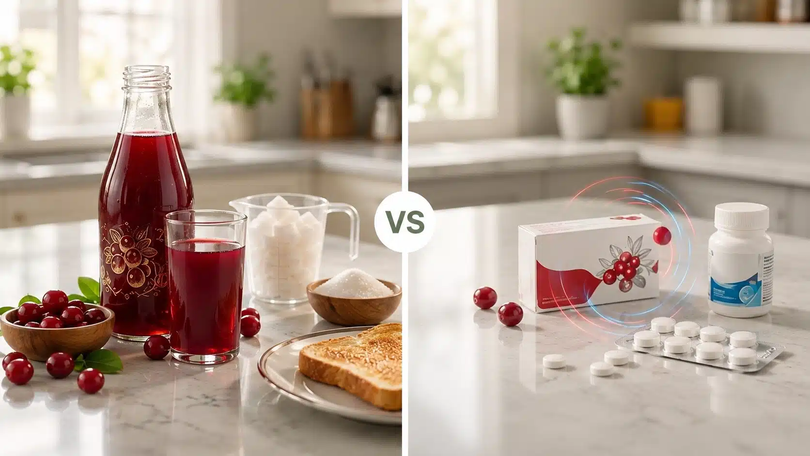 A visual guide showing potential side effects of drinking cranberry juice and important safety considerations.