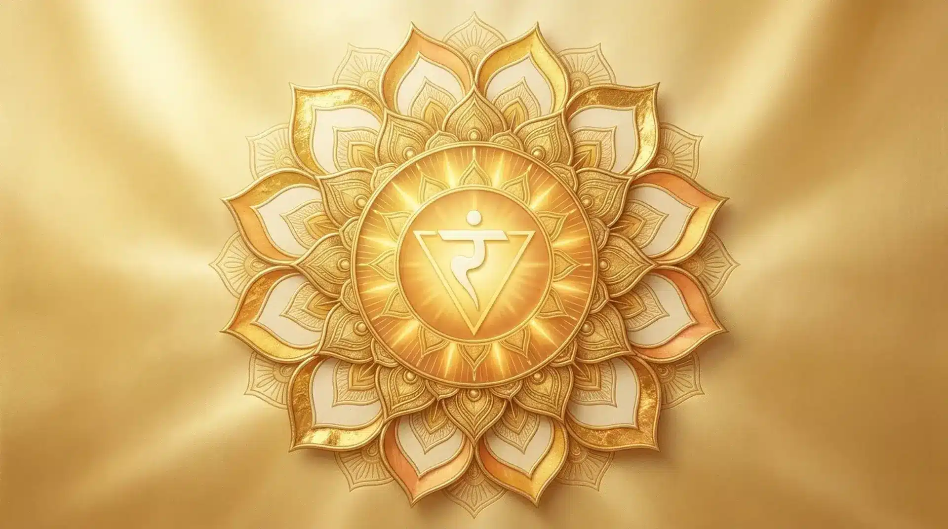 Golden yellow chakra mandala representing solar plexus energy, confidence, and personal power.