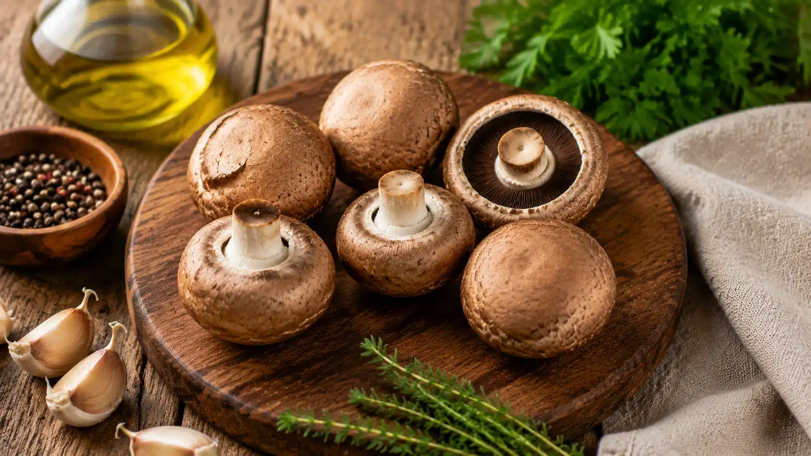 Large portobello mushroom caps used as a keto-friendly substitute for burger buns and pizza bases.