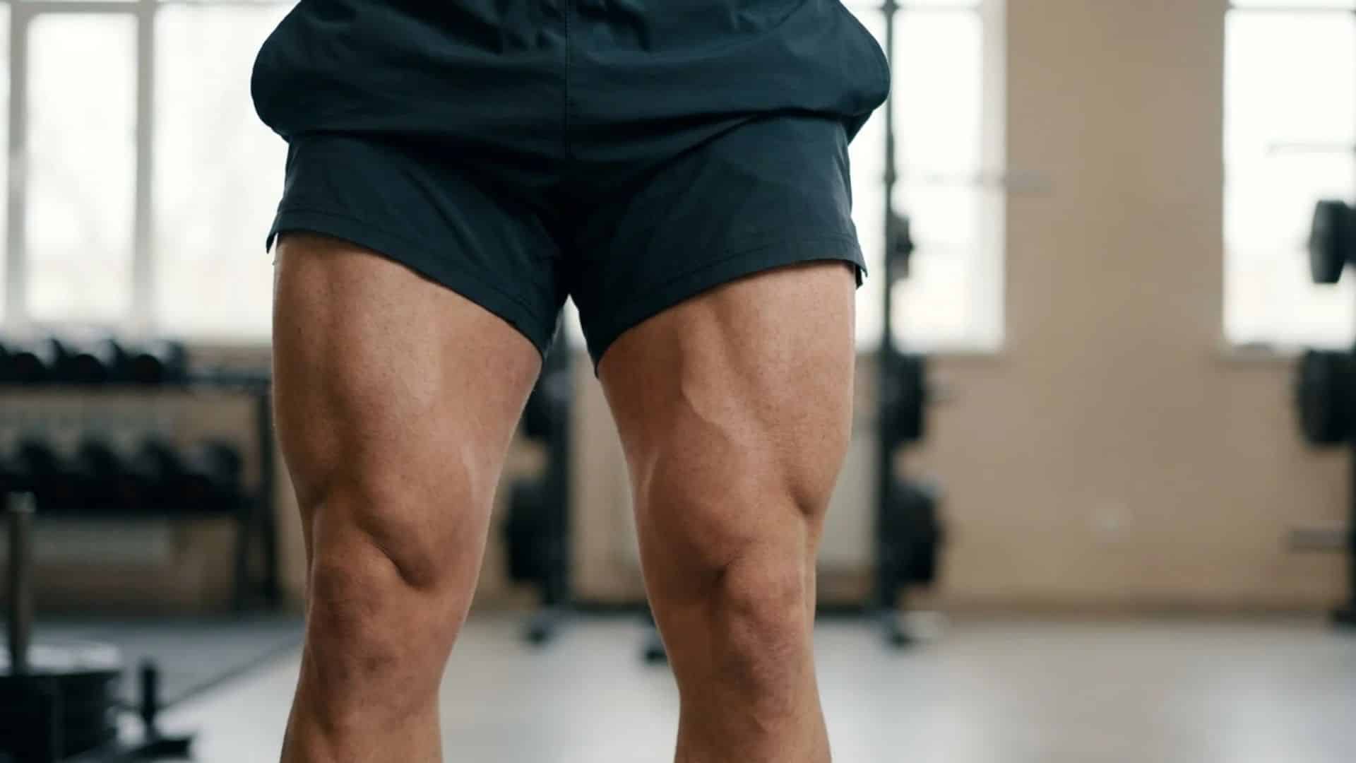 Front view of a person's toned legs showcasing the quadriceps muscles.