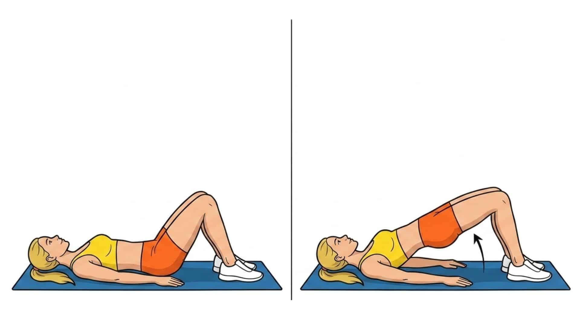 Frog pumps exercise showing proper hip lifting movement for glutes